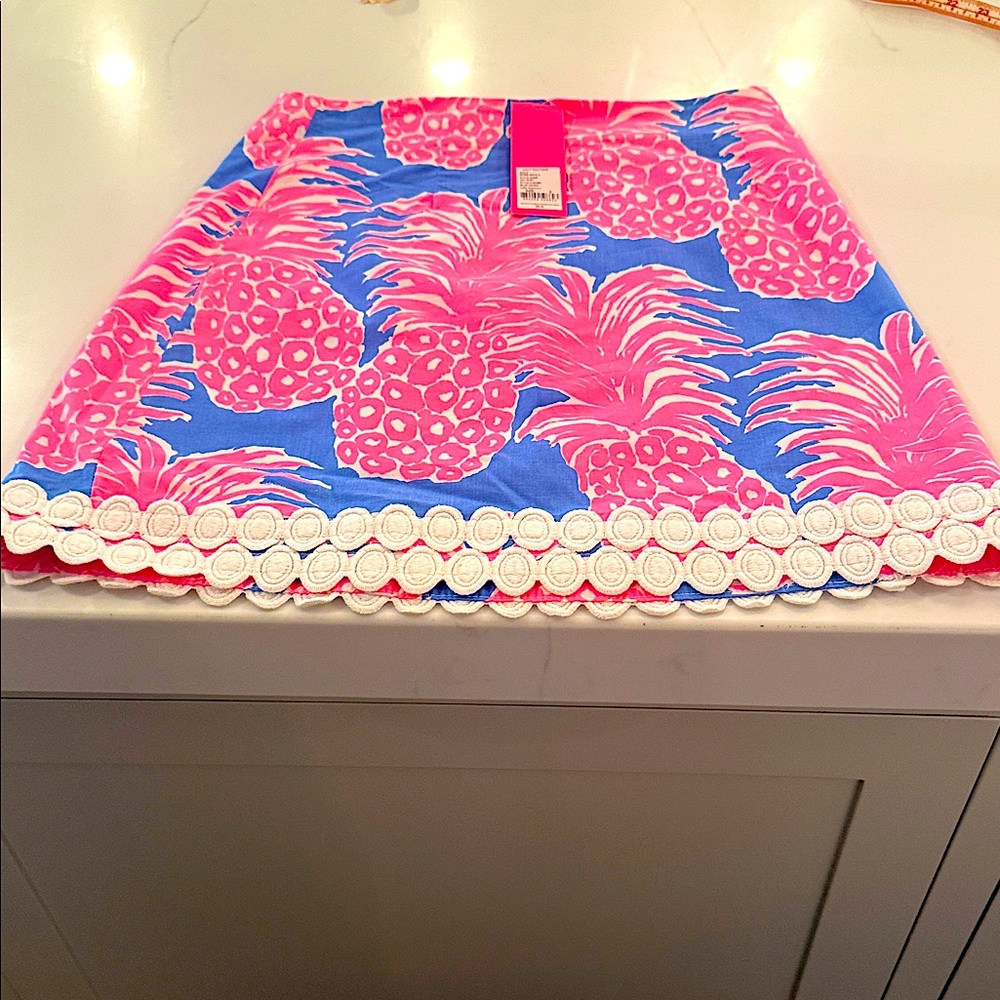 Lilly Pulitzer NWT Izzy Skirt Pink and Blue Little Flamenco skirt Sz 0